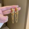 Elegant Vintage Drop Ear Line Long Hanging Earrings For Women Gold Color Tassel Snake Chain Piercing Earing Party Jewelry Gifts
