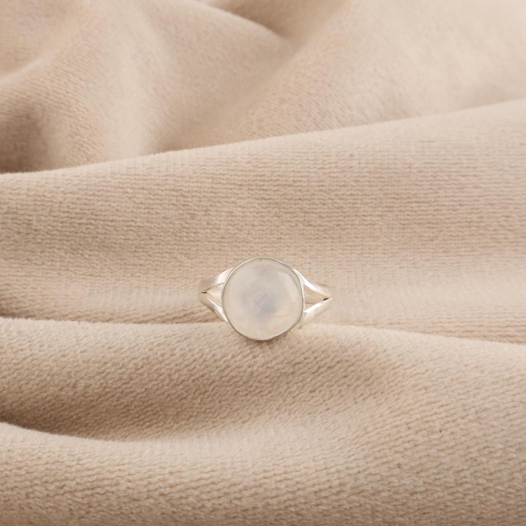 Rainbow Moonstone Gemstone Silver Ring, 925 Sterling Silver Handmade Ring, Genuine Silver Ring For Women, RR-83-29