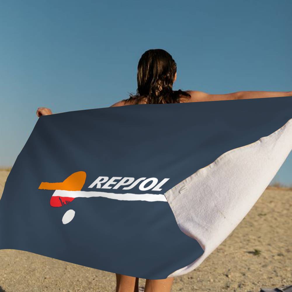 R-Repsol Retro Microfiber Printed Beach Towel Mountain Climbing Yoga Beach Swimming Running Absorbent Soft Towel
