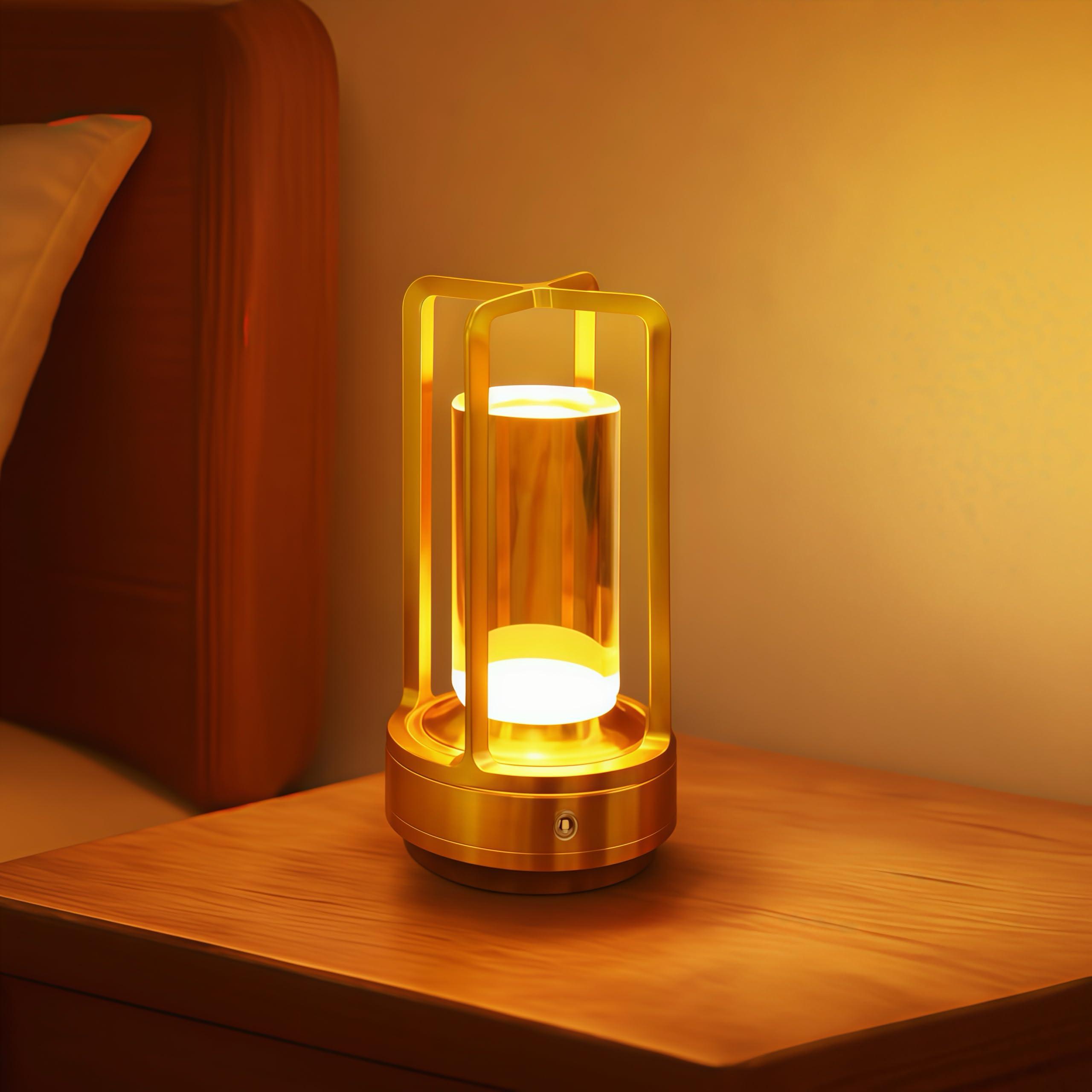 

Saeda Stylish Cordless Table Lamp with Touch Control, Stepless Dimming, and 3 Color Options. Also suitable as a night light, Nordic-style table lamp,