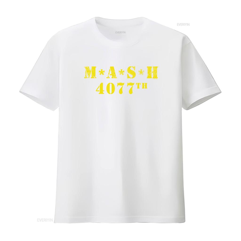 Maglietta con Logo MASH 4077th per Stile Vintage Abbigliamento Casual vintage Lavata Unisex streetwear Abbigliamento leggermente di design Comoda