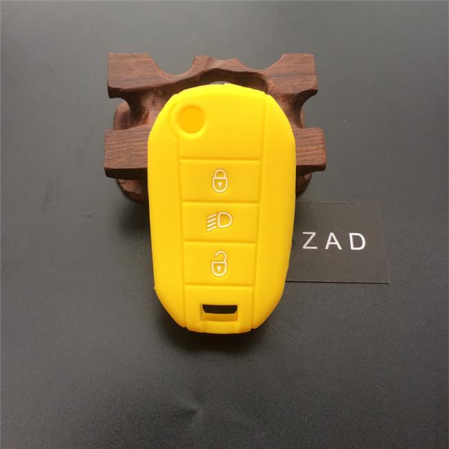 ZAD silicone rubber key fob cover case shell skin protect for Citroen C2 C3 C4 Picasso Xsara C5 C6 C8 Flip Folding 3 button key