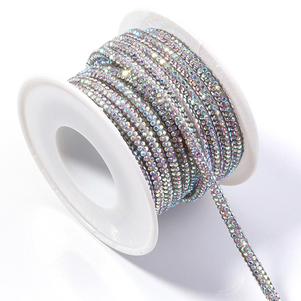 Multi-purpose Multi-Color Rhinestone Rope 5yards Length 4mm Width Diamond Rope Sparkling Rhinestone Cord Trim DIY Sewing
