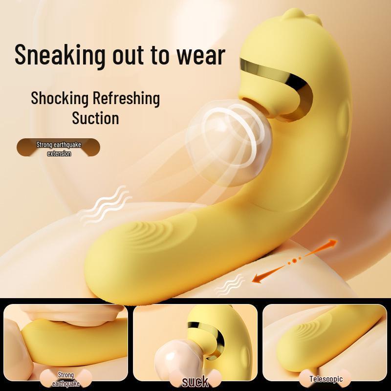 Seahorse Telescopic Vibrating Wearable Female Adult Toy with Strong Suction and Vibration