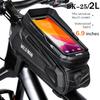 WILD MAN Bike Bag 2L Frame Front Tube Cycling Bag Bicycle Waterproof Phone Case Holder 7.4 Inches Touch Screen Bag