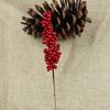 Christmas Glitter Berries Stems Artificial Christmas Simulation Holly Berries Pine Branch for Christmas Tree Ornaments Holiday Home Decor
