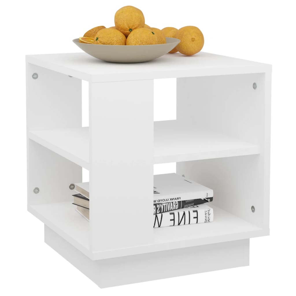  Coffee Table, White, 40x40x43 Cm, Wood-based Material