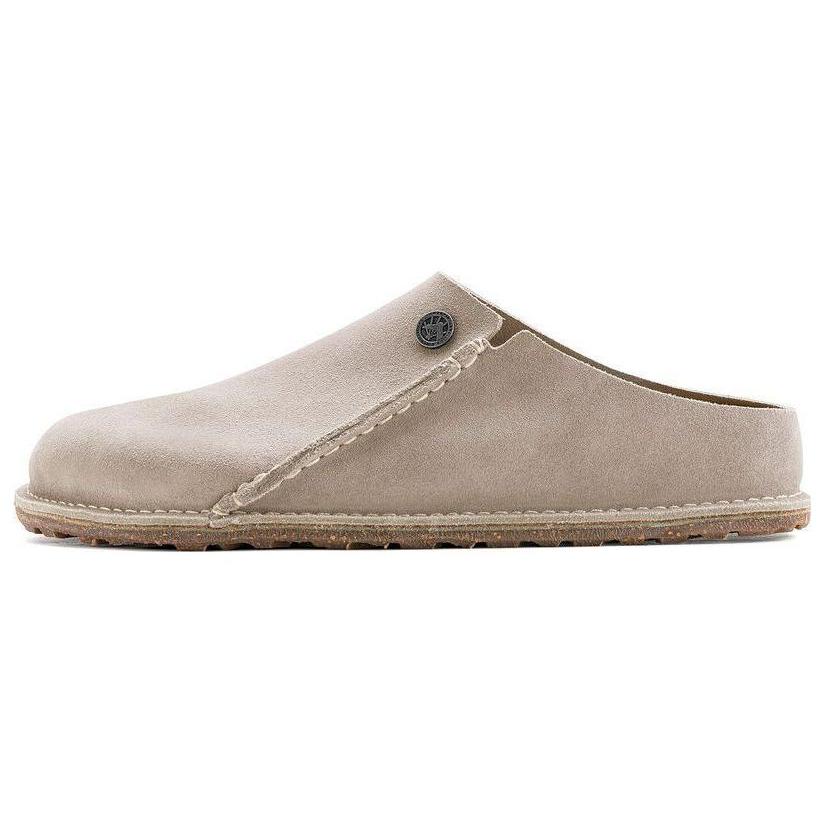 Birkenstock Замшевые закрытые тапочки Унисекс Светло-коричневые Узкие 1021338 39