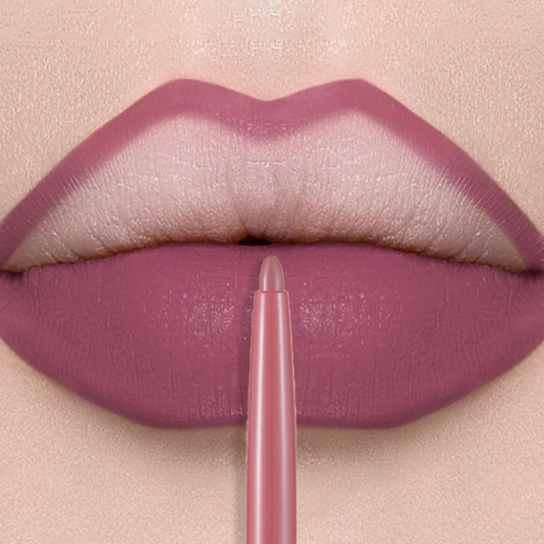 Matná lila tužka na rty Dlouhotrvající Voděodolná Nelepivá Tužka na kontury rtů Sametová Linie rtů Hladký Přirozený Make-up