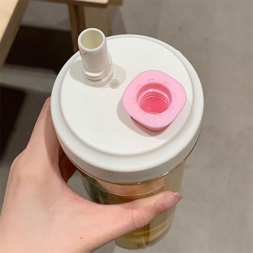 Transparent Milk Plastic Cup 500/850ml Large Capacity Water Bottle Water Straw Bottles  Juice