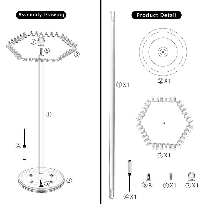 Halskjede Displaystativ Klart Halskjede Oppbevaringsstativ Dame Armbånd Smykkestativ Skrivebord Multifunksjonelt Oppbevaringsstativ