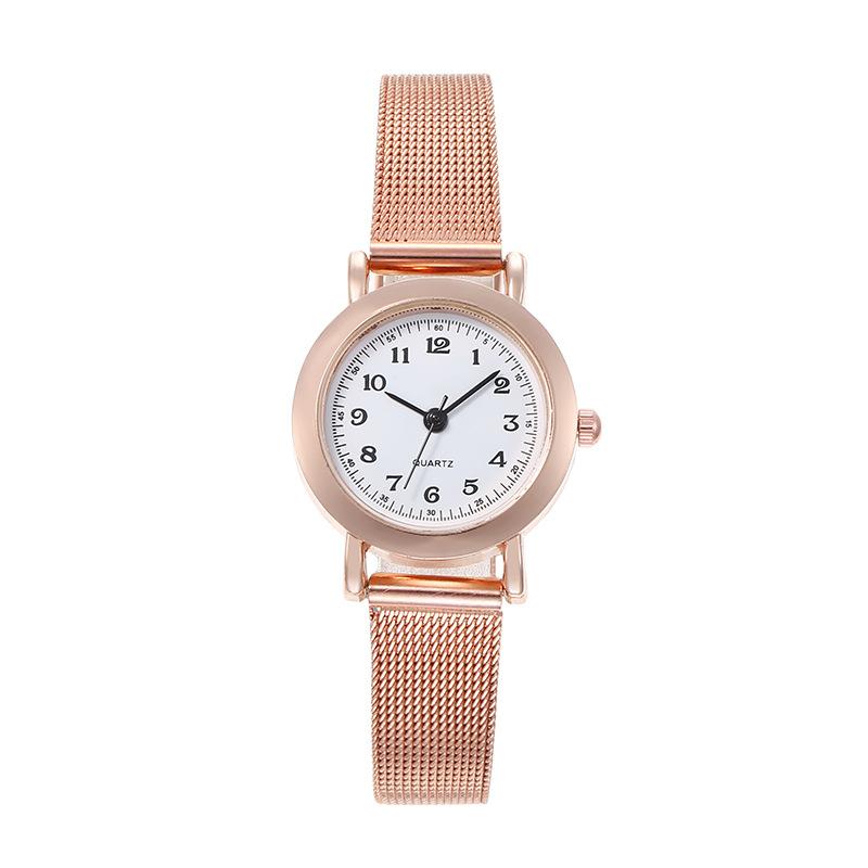 Ladies Mesh Strap Small Dial Casual Fashion Quartz Watch Junior High School Student Simple Watch