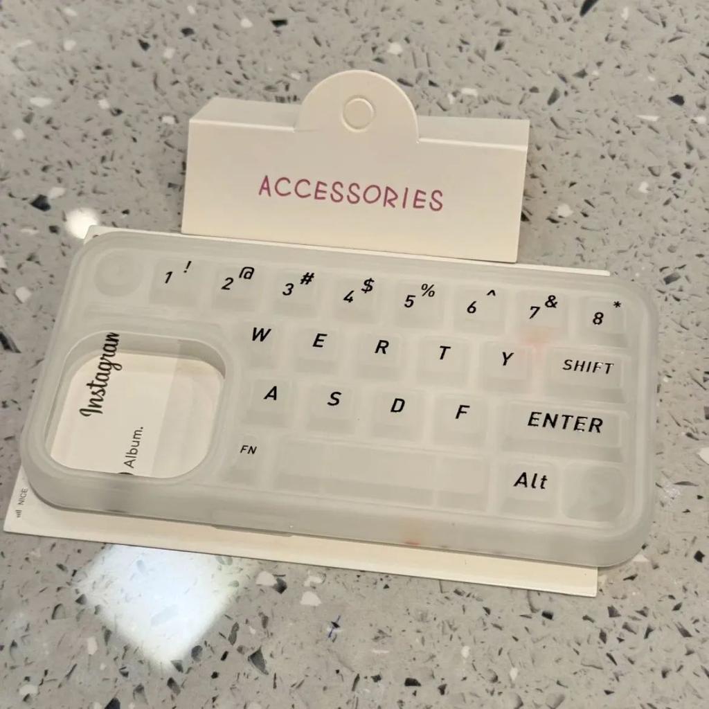 Weißer Hintergrund Buchstaben Release stress Tastatur Handyhülle Für iPhone 16 15 Pro Max 14 11 13 12 XR 8 7 Plus XS MAX Hülle