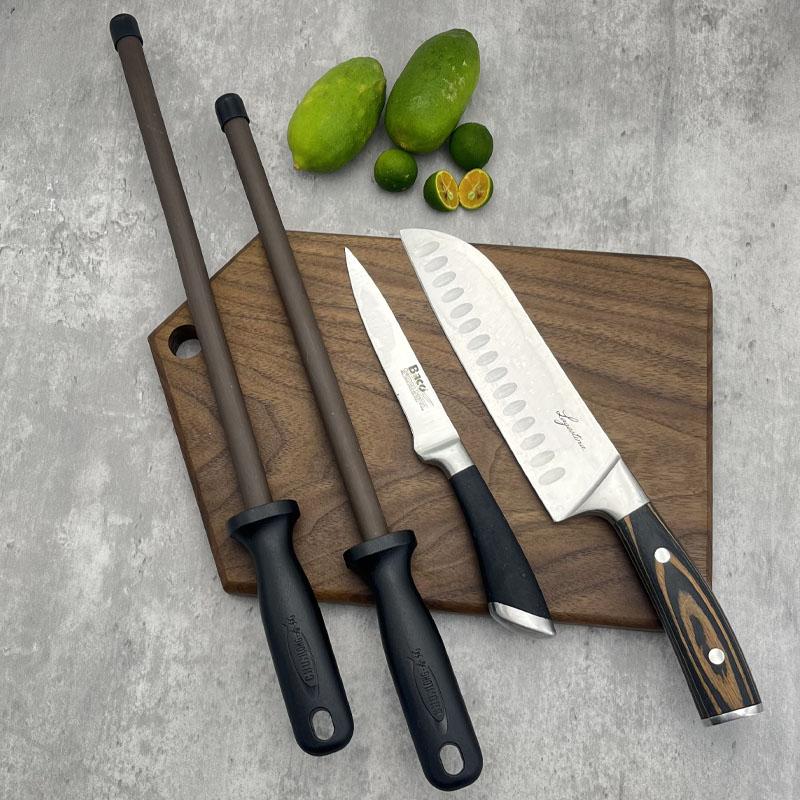 6/8/10/12 Zoll Keramik-Messerschärfer, Wetzstahl, Küchenwerkzeug, schwarz