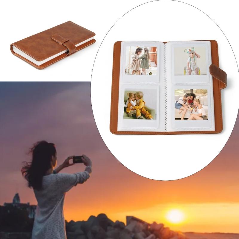 Durable 80 Pocket PU Photo Album Camera Accessory Children Growth Memorial Booklet Interleaf Type Family Album Women