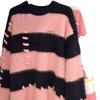 Winter Striped Crewneck Sweater Couple Knit Top Loose Fit Teen Casual Streetwear
