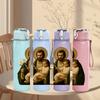 1PC Saint Joseph Infant Portrait 750ml Color Plastic Sports Water Bottle Leakproof Flip Straw Lid For Sports Office Home Use