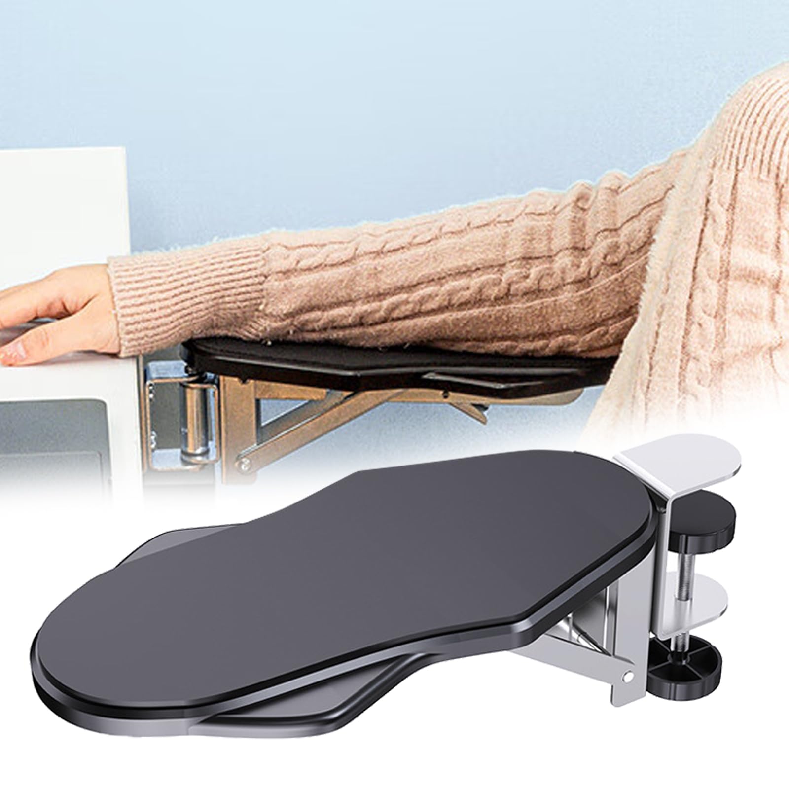 

QIZHAN Поролоновая подставка для рук и запястья Эргономичный дизайн Складная подставка для локтей Без сверления Удлинитель стола Подставка для рук Канцелярские товары Устойчивый к пятнам Вода