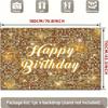 2D Sparkle Gold Happy Birthday Backdrop Adult Birthday Photoshoot Banner