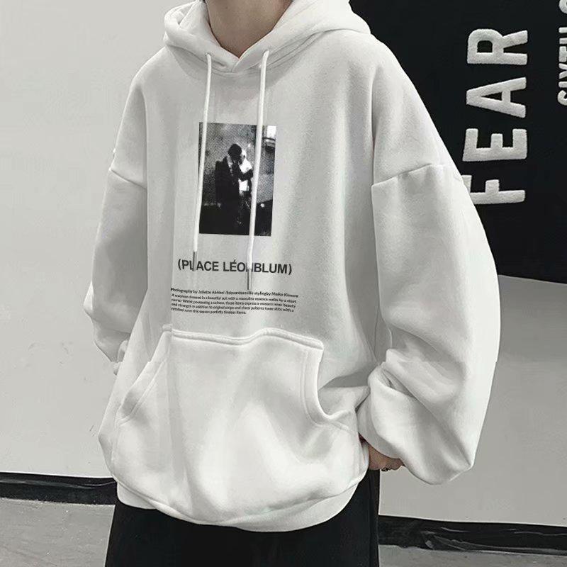 Guochao Men's Oversized Heavyweight Fleece-Lined Hoodie, Plus Size, American Style, Autumn/Winter 2022 Edition.