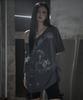 Aejeuyua Horse Eyelet Oversized T-Shirt Charcoal