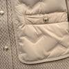 Women's Short Down Jacket - Lightweight White Duck Down Embossed Coat for Fall