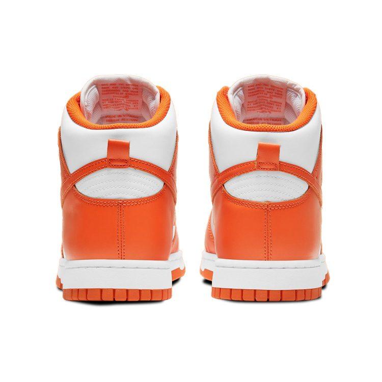 Nike Dunk Retro 'Orange Blaze' Leather High Top Skateboard Shoes Men's White Orange 2021 Edition DD1399-101
