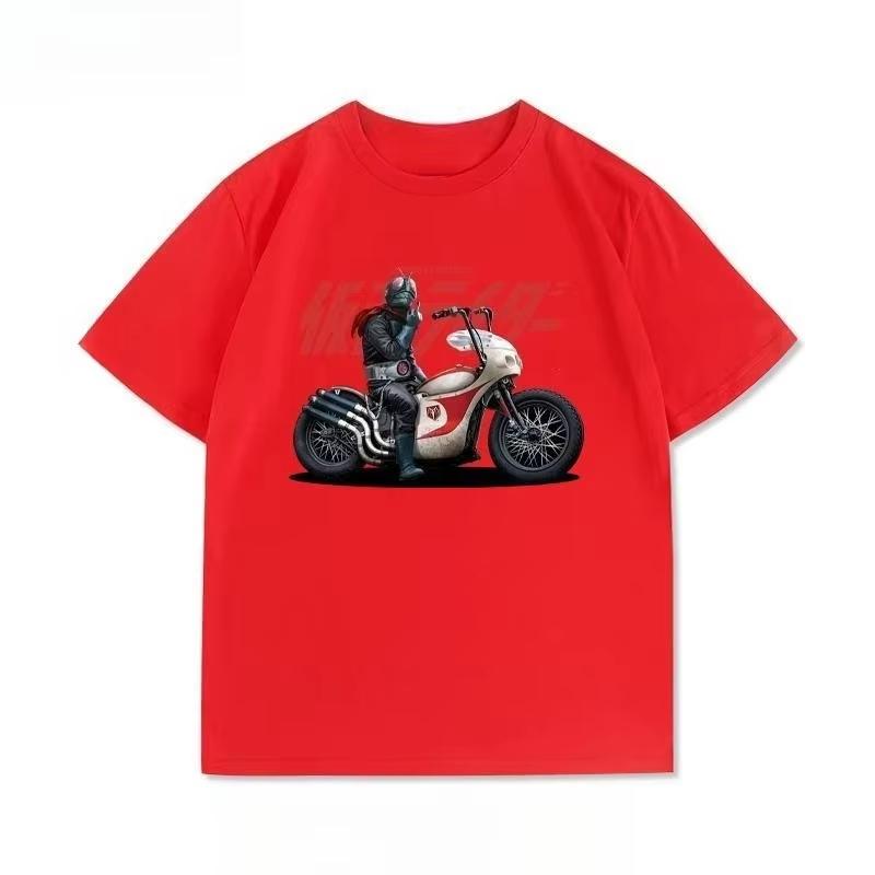 KaUnisex Rider Animation Peripheral Joint Summer Short Sleeve TShirt Unisexs Interior Clothes Pure Cotton Casual Trend Top