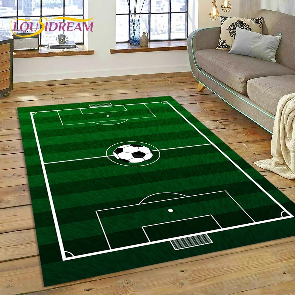 3D-Teppich mit Fußballfeld für Schlafzimmer, Wohnzimmer, Sofa-Dekoration, Kinderspiel, große Dekoration, Bodenmatte, Geschenk