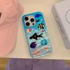 Korean Ins Ripple Texture Aquaria Lovely Fishes Case for iPhone 17 16 15 14 13 11 Pro Max Plus Back Phone Cover for 12 Pro Max