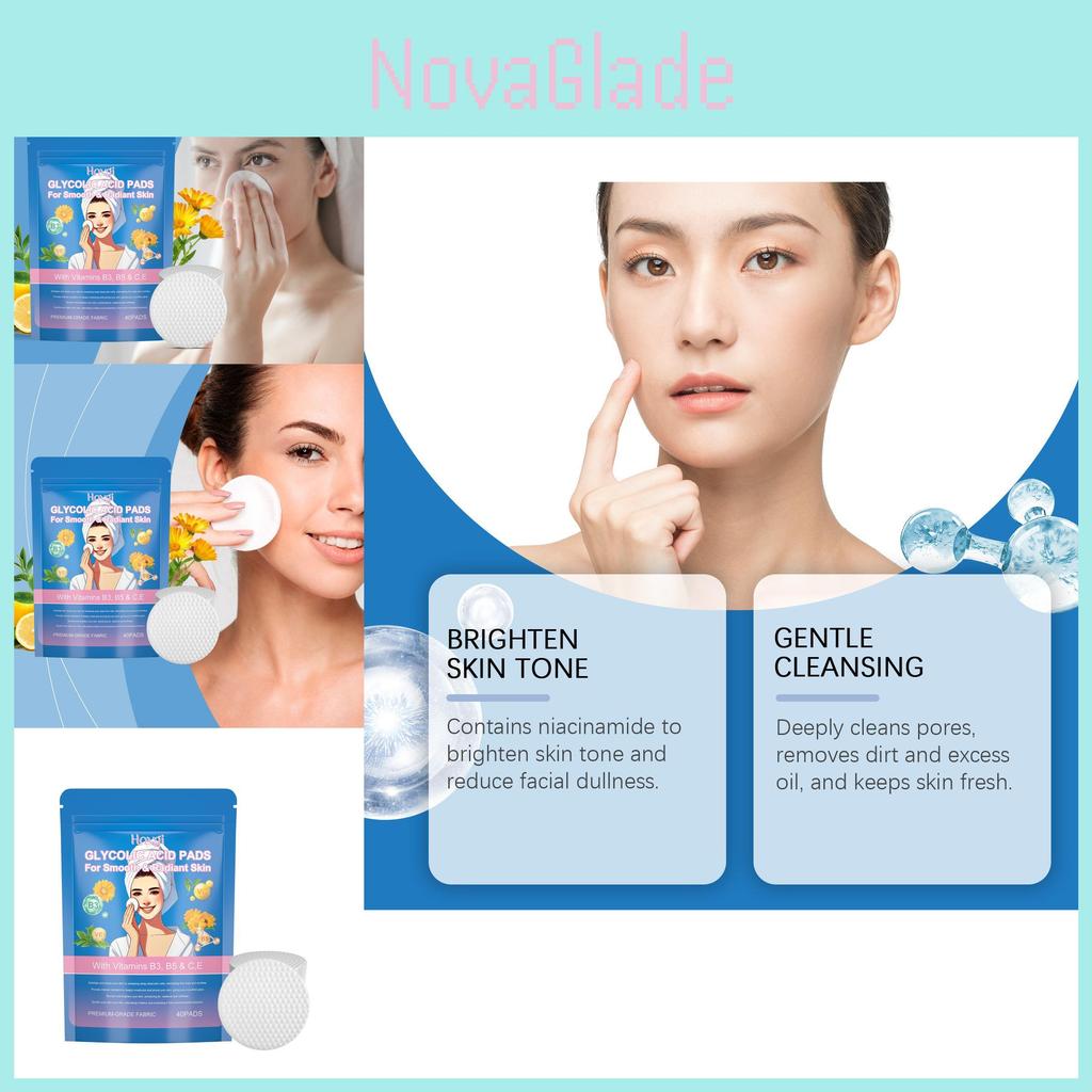 Hoygi Exfoliating Glycolic Acid Facial Pads For Deep Pore Cleansing And Nourishing Skin