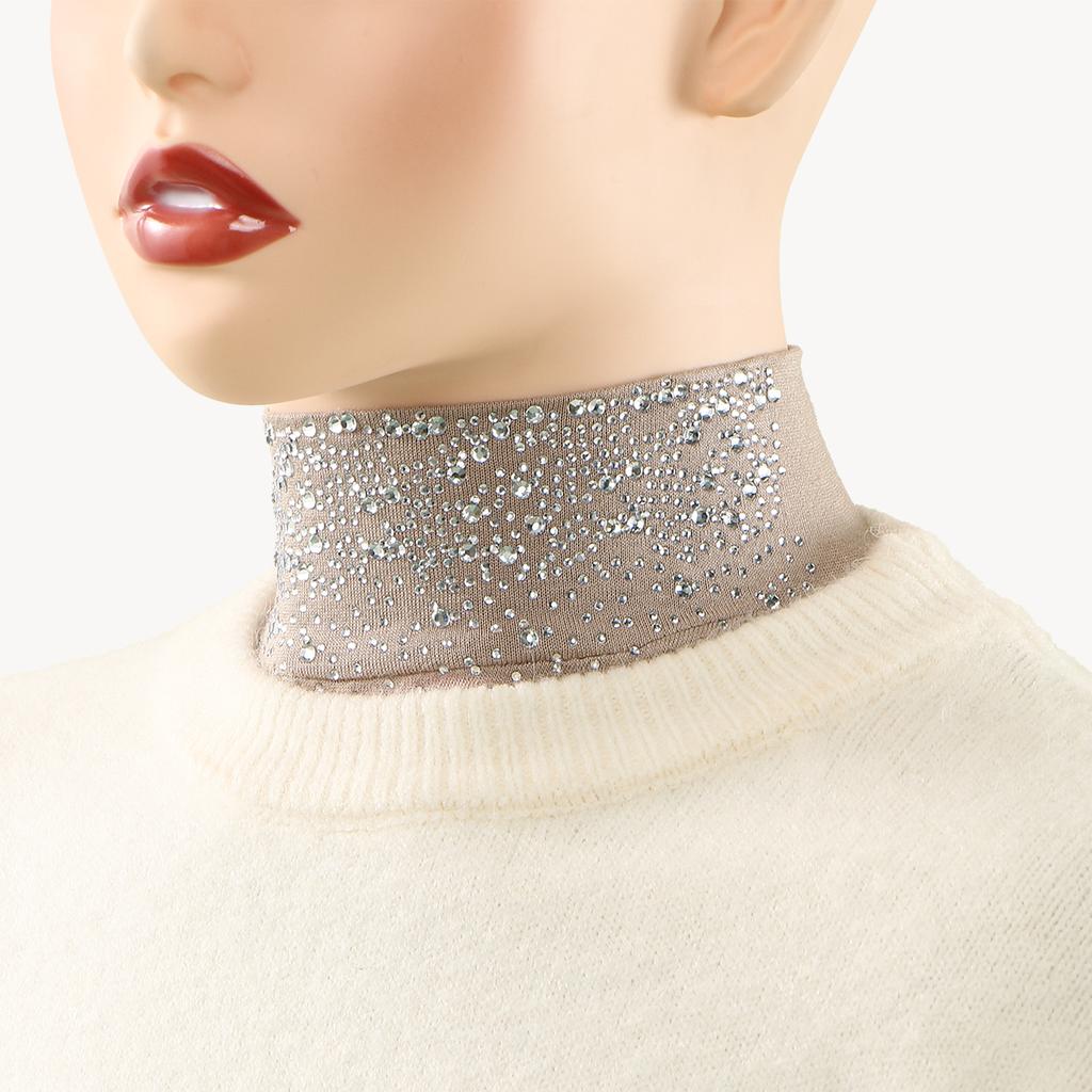 New Premium Modal Cotton False Collar with Rhinestone Detachable Islamic Turtleneck Collar Muslim Women Ramadan Eid Collar