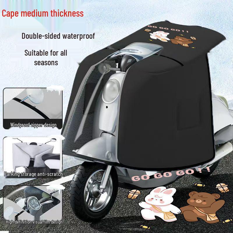 Ganzjahres-Doppelseitige Wasserdichte Windschutzscheibe für Elektrofahrräder