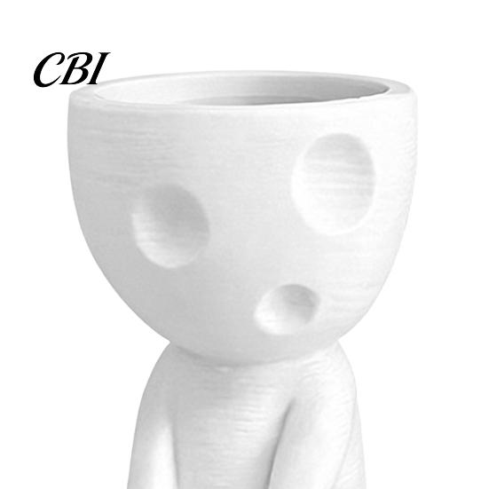 Artistic Pencil Cup for Desk Abstract Character Pen Holder, Resin Sitting Figure Desktop Storage Organizer Office Cup, Multi-functional Makeup Brushes