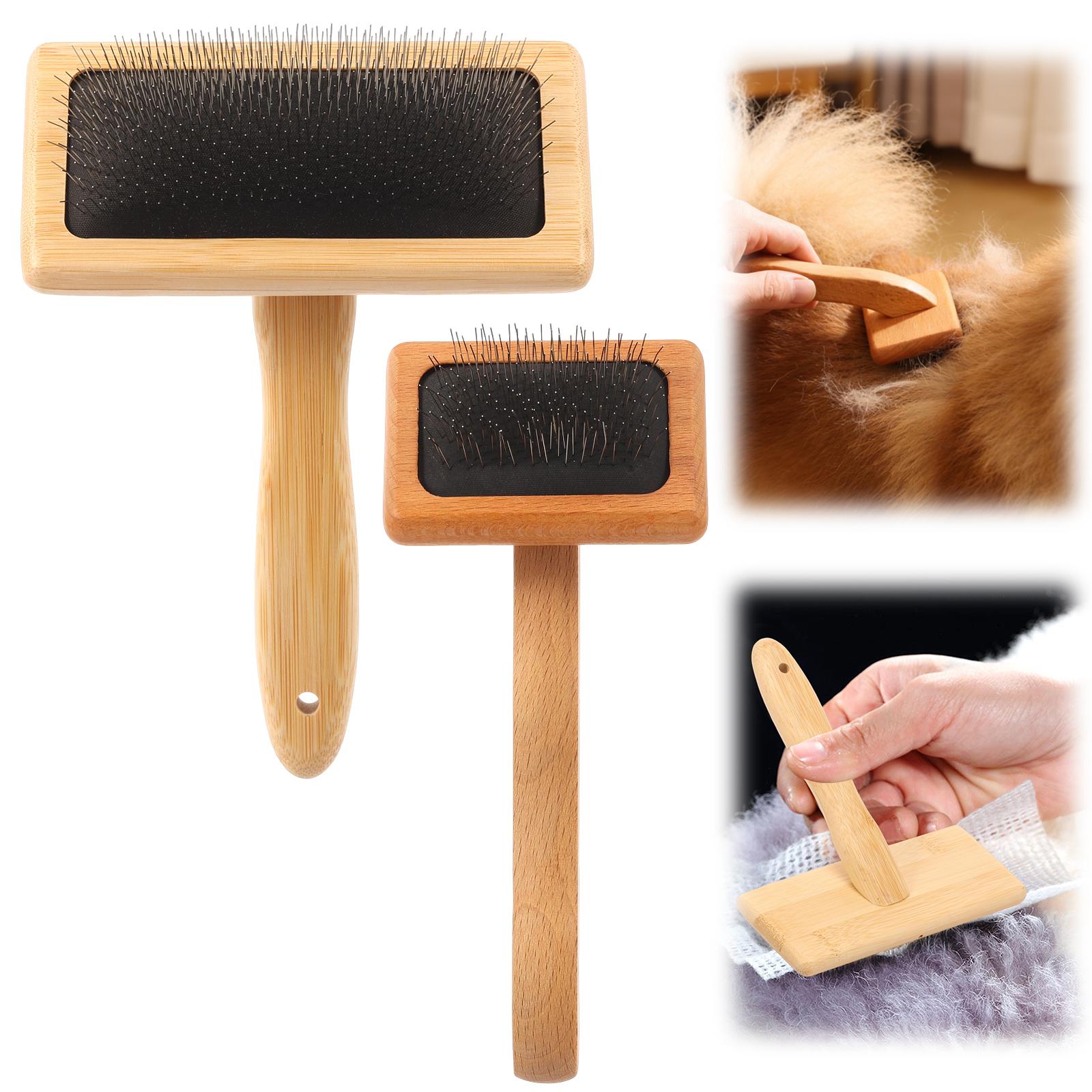 2Pcs Wool Carders Wood Carding Brushes Versatile Needle Felting Brush with Wood Handle Dog Comb for Needle Felting Wool