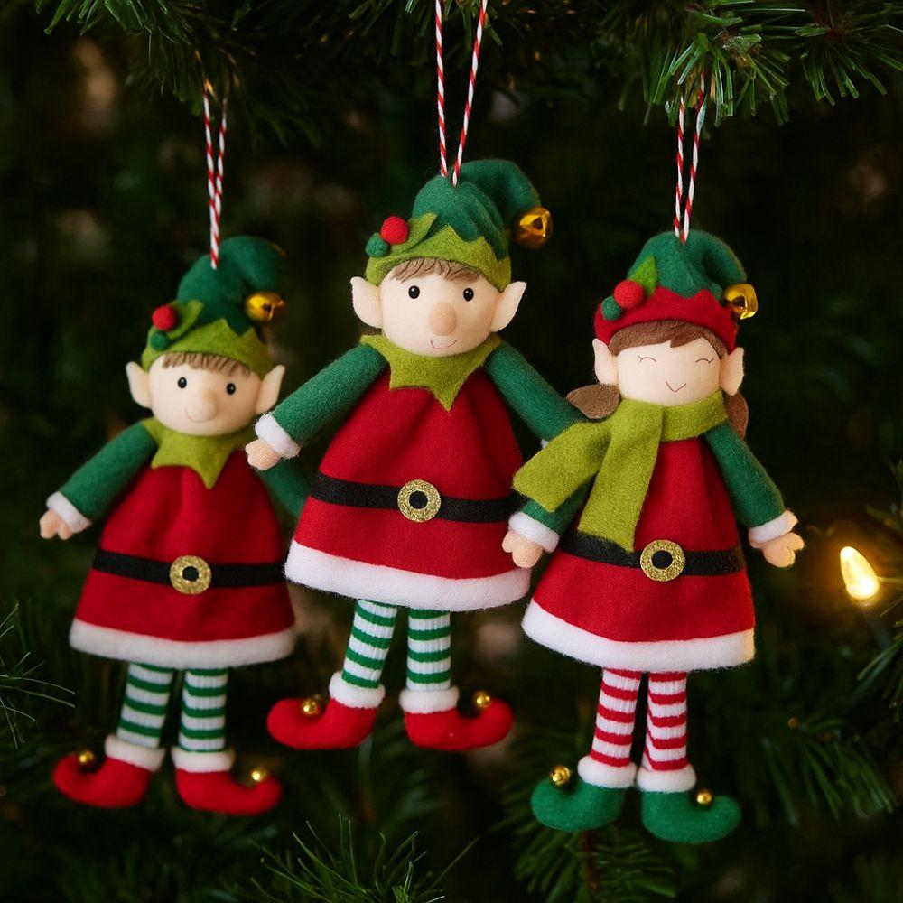 Boy Girl Hanging Bell Elf Cute Christmas Tree Pendant Elf Plush Doll  Christmas Party