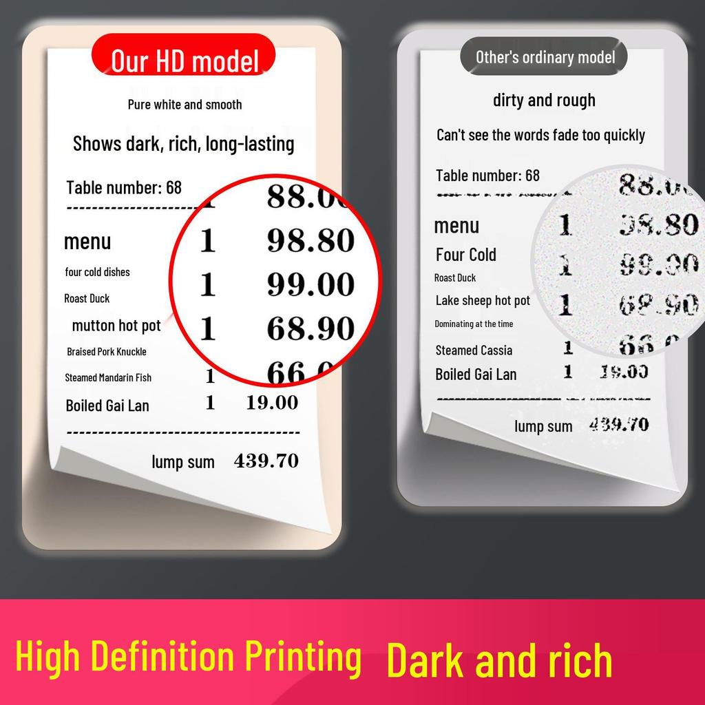 Thermal Cash Register Paper: 57×50 & 80×80 Rolls, Box of 57×50 & 80×60