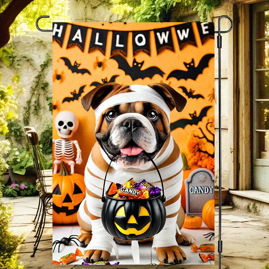 Halloween Garden Flag  11.8x1.7.7  Inch Vertical Double Sided Seasonal Yard Decoration For Outdoor Use