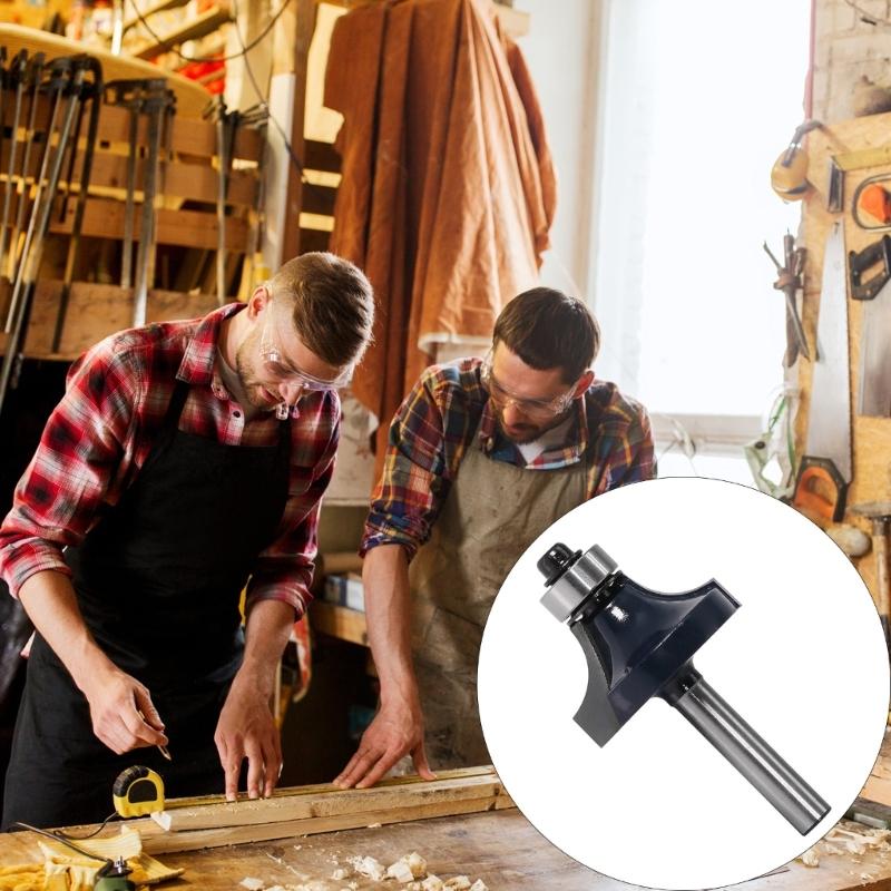 High Performances Woodworking Alloy Steel Roundover Router Bit 3/8 3/4 1 Inch 3Piece Set Suitable for 1/4Inch Shank Tool
