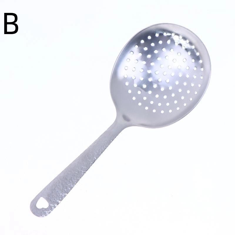 Household Rice Vermicelli Flour Spoon Stainless Steel Short Handle Soup Spoon Leaky Restaurant Shared Vegetable Spoon
