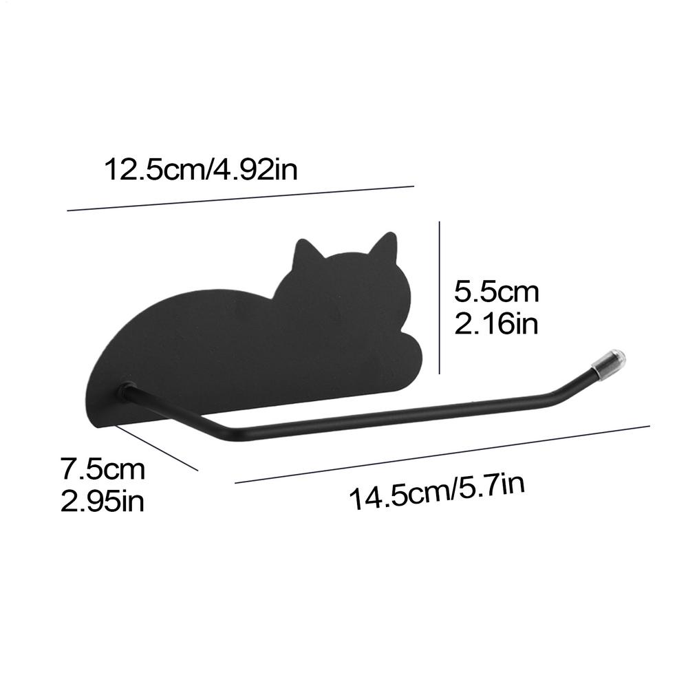 roll paper cling film wall-mounted storage rack Cat Design Bathroom Paper Towel Holder Kitchen rag hanger for Home Travel decor