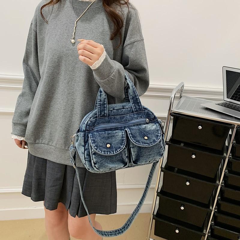 Vintage Denim Women's Bag Large Capacity Stitching Tote Women's Bag