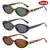 Protective Glasses 3pcs Fashion Women Oval Frame Sunglasses Simple Style Sun Glasses Female Colorful Frame Eyeglasses UV400