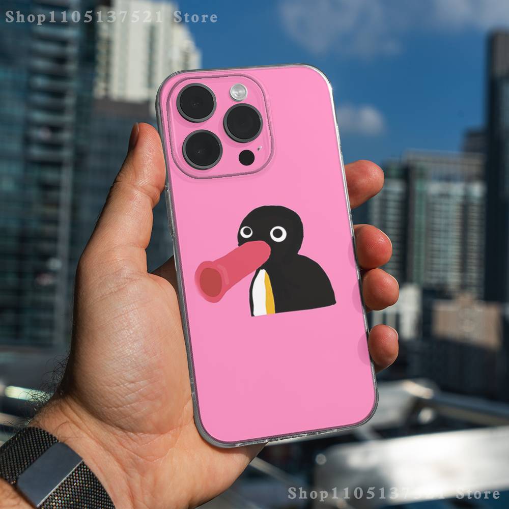 Cute Art P-Pingu Penguin  Phone Case For iPhone 17,16,15,14,13,12,11 Pro,Max,Plus,X,XS,XR,SE4,E Mini Transparent Soft Cover