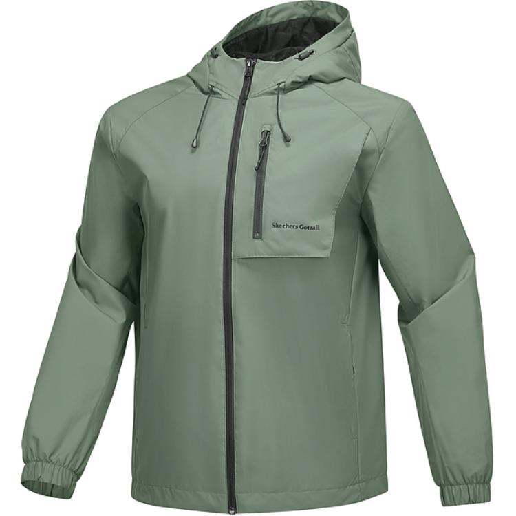 Skechers Go Trail Casual Series Hooded Windproof Durable Versatile Long Sleeve Jacket Unisex Jacket Tequila-Green P125U001-035Z L