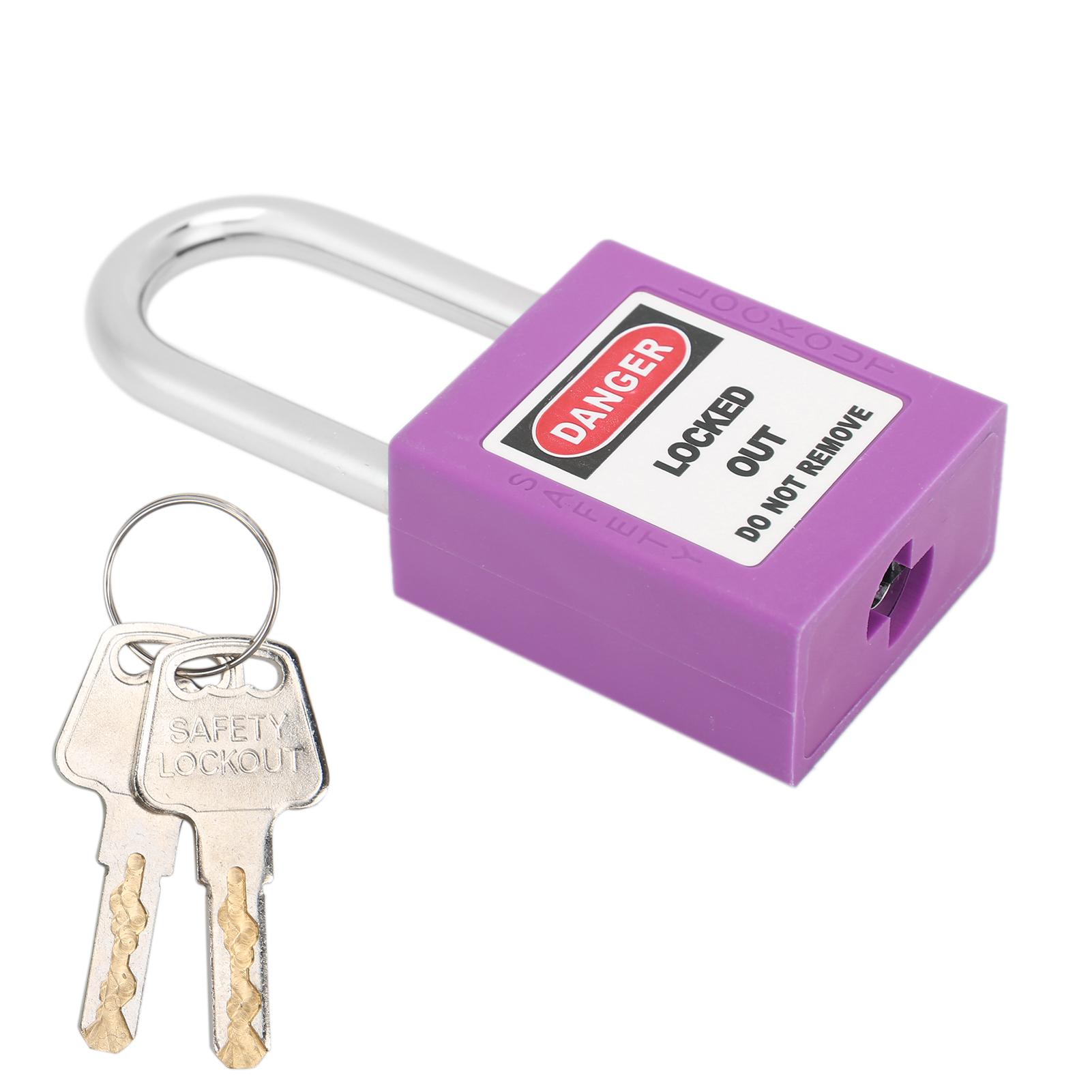 

38mm Safety Padlock Insulating Industrial Plastic Nylon PA Steel for Chemical Electric Power Nuclear Energy(Purple ) фиолетовый