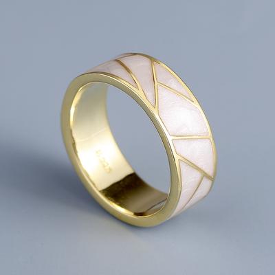 Anel de personalidade clássico para mulheres moda branco pingando cola feminino artesanal esmalte jóias anel de noivado festa jóias presente de aniversário