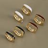 TEMU explosive geometric ear buckle gold enamel square earrings simple and fashionable commuter earrings set