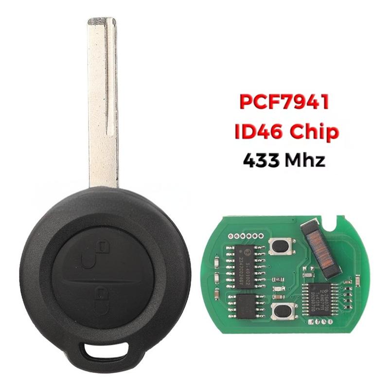 N61R-Car Key Remote ID46 PCF7941 433Mhz 2 Button For Mitsubishi Colt 2002-2012 Cabriolet 2006-2008 Accessories