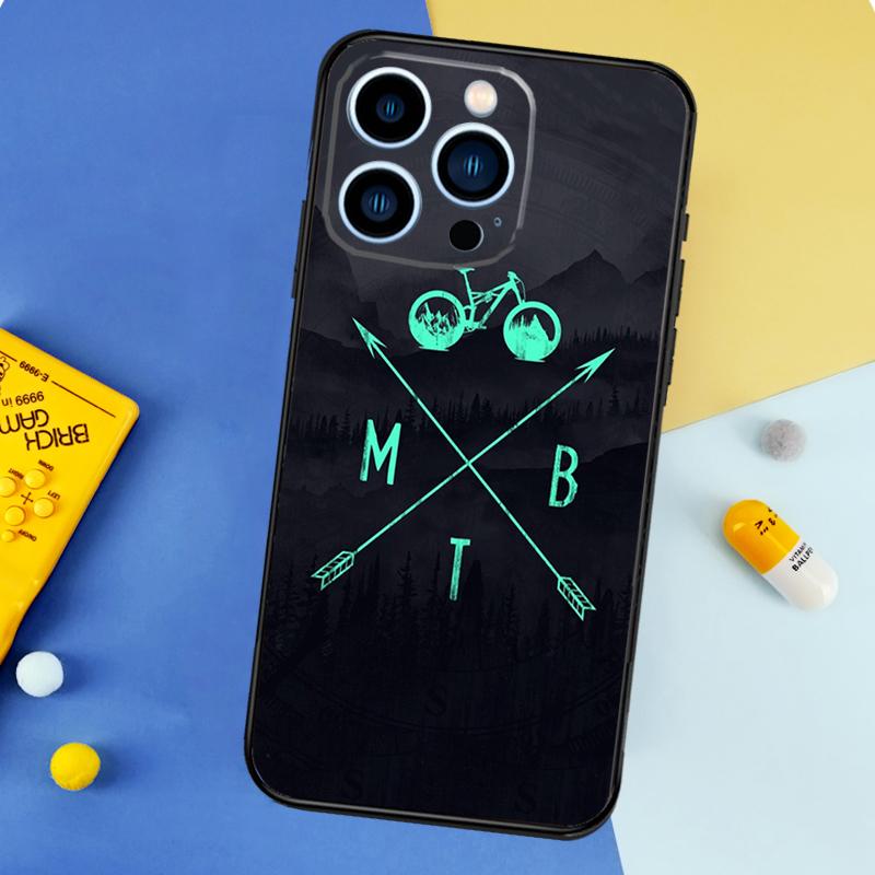 MTB Mountain Bike Cycling Bicycle Phone Case For iPhone 17 16 14 13 12 11 15 Pro Max Plus 12 13 mini 16e 17 Air Bumper Cover